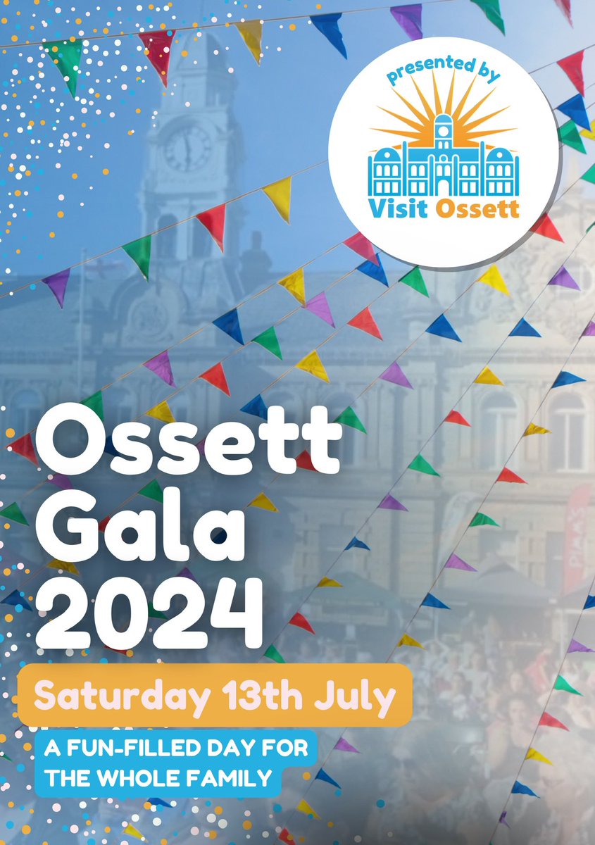33rd annual Ossett Gala two weeks today!! Entertainment, stalls, fundraising. Free parking. Volunteers always welcome. Please spread the word