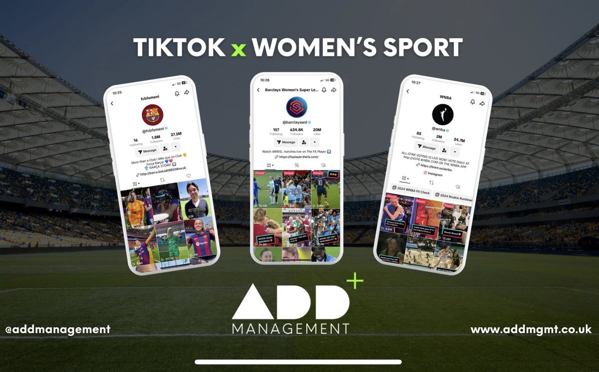 GAdderley's tweet photo. TikTok is massively growing for women’s sport! 📈🏟️🙌

#sport #womenssport #wnba #FCBarcelona https://t.co/ICpHBuhr8o