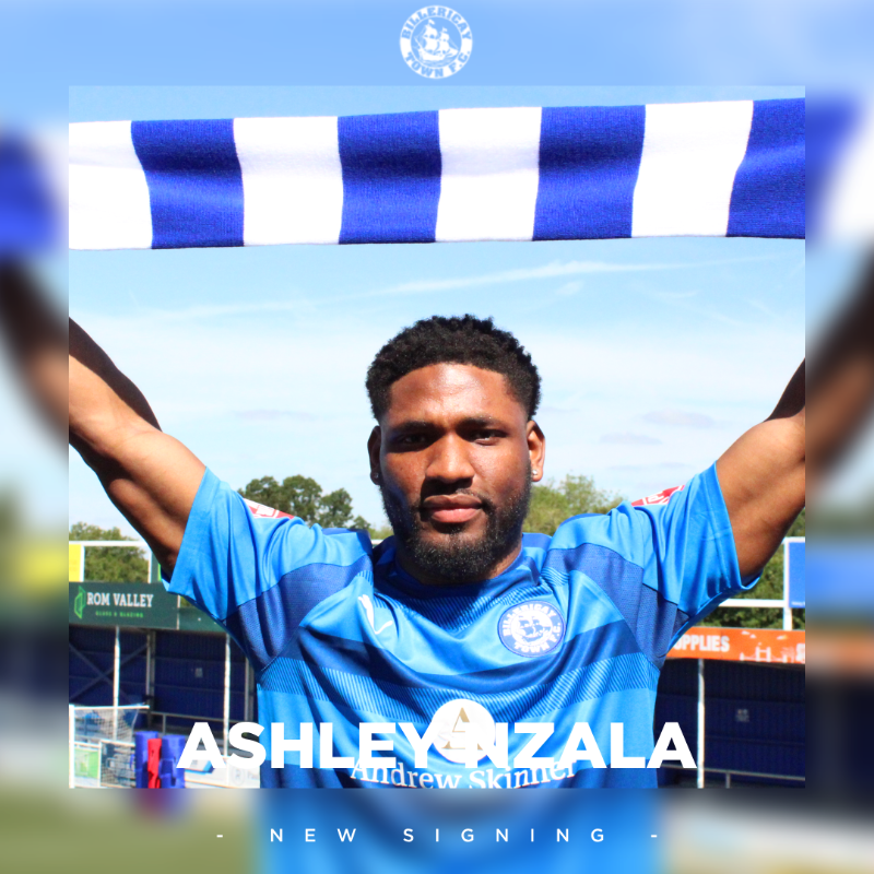 BTFC's tweet photo. The club are pleased to confirm we have secured the services of Chatham Town forward Ashley Nzala ✍️

The 26-year-old scored 14 goals last season as the Chats reached the Isthmian Premier Division play-off final!

#BTFC