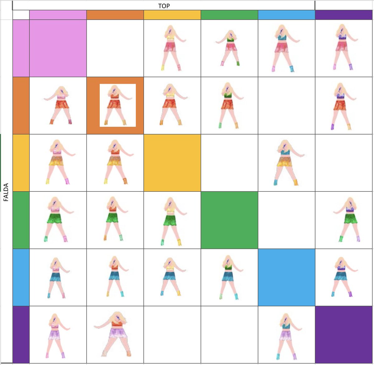 Safronina0's tweet photo. @swiftalert_13 @dxminocascade looking for a pattern, today the bet is yellow top and purple skirt 😂😅 https://t.co/S0hS94ESB1