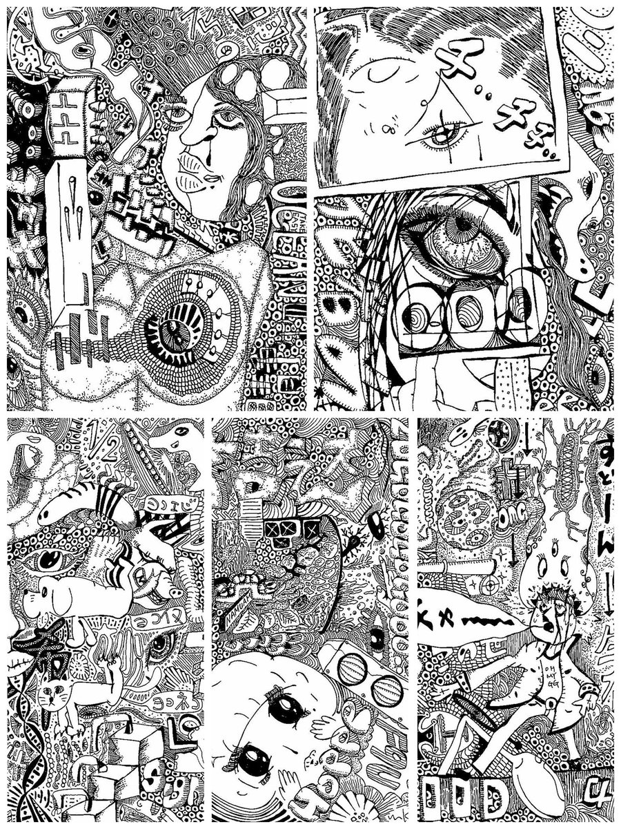 ペン画何枚かをコラージュしました
#ペン画 #illustration 