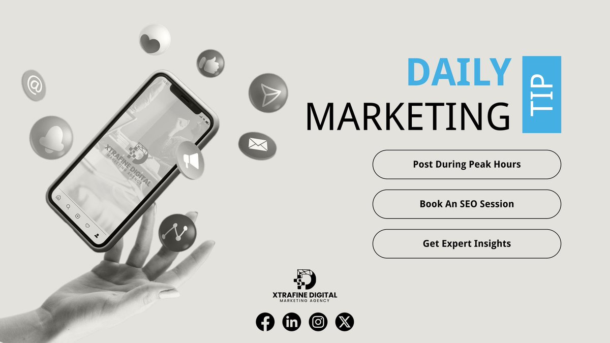 xtradigital_'s tweet image. Boost engagement with peak hour posting! 

Use analytics to find when your audience is most active for maximum impact.

DM us to schedule an educational SEO session and elevate your website! 

#XtrafineDigital #DailyMarketingTip #SEO #EngagementBoost #DigitalMarketing
