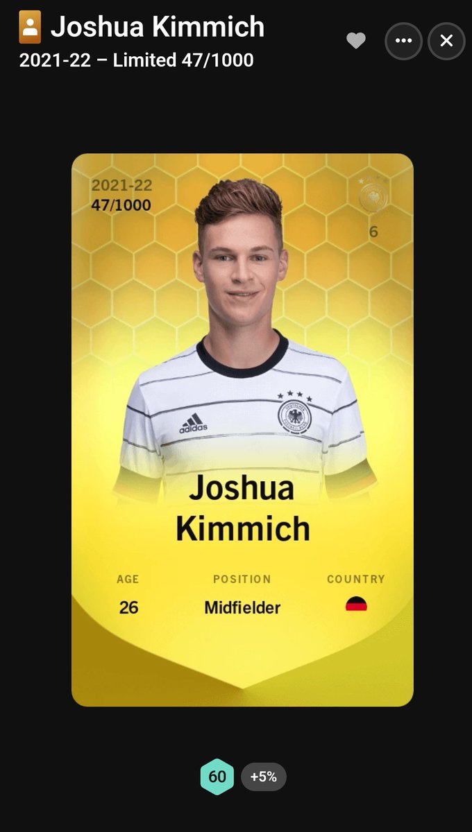 C'était un joueur inaccessible à mon arrivée sur le jeu ! 
Il fait maintenant partie de mon effectif pour la prochaine saison 🔥
Pour 49€ je ne pouvais pas résister !!
#sorare #bundesliga #EURO2024