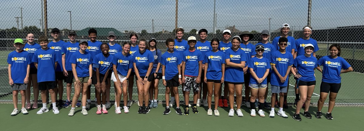 Pioneer_Tennis's tweet photo. We had a great week at Boswell Tennis Camp!  A big thank you to all of our campers, parents, volunteers, and coaches for an amazing opportunity to learn and improve!  @boswellhs @emsisdathletics https://t.co/PbtMCt6D6u