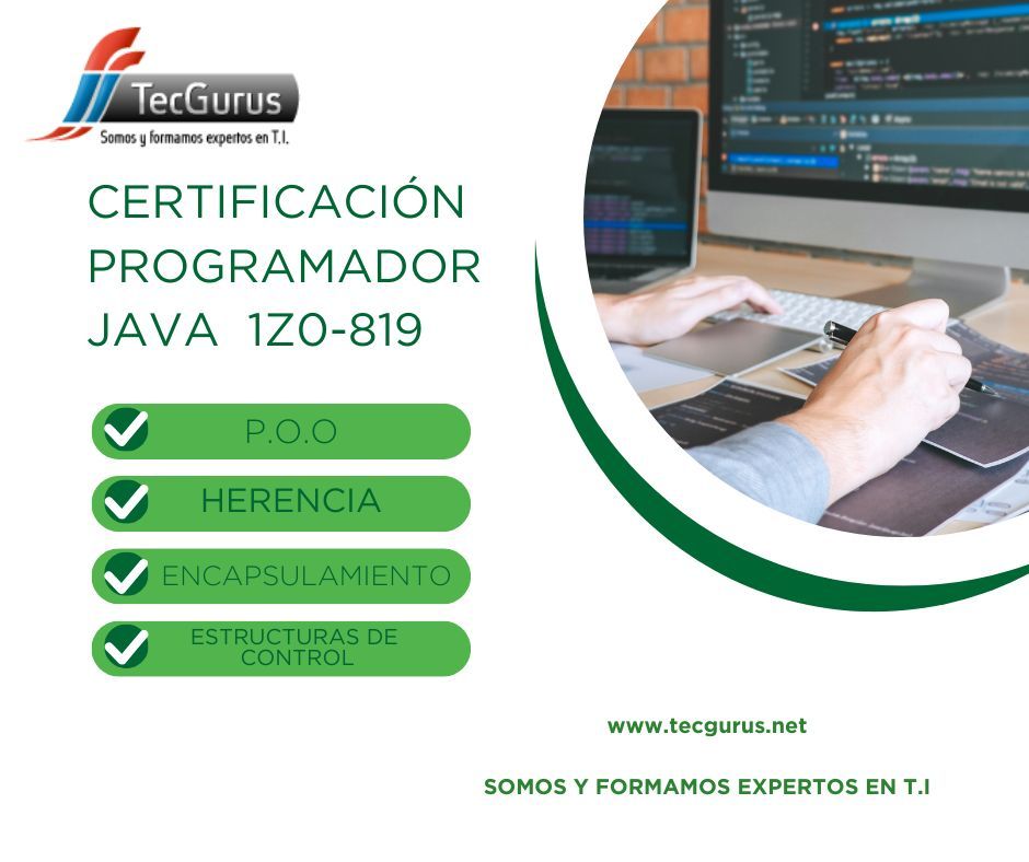 tecgurusnet's tweet image. ¡Da un salto en tu carrera con la
 Certificación Programador Java I (1Z0-819)!
  💻Modalidad: Online
💻inicio: 20 de julio💻
 ¡Regístrate ahora! 
buff.ly/45GWTU7
👉tecgurus.net👈
#SoyGuru #Certificaciónjava