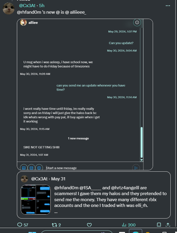 Cx3At's tweet photo. @aIIiieee_ How am I harassing you when you keep commenting under my post the same thing 30+ times? https://t.co/RMf1Pxa1KI