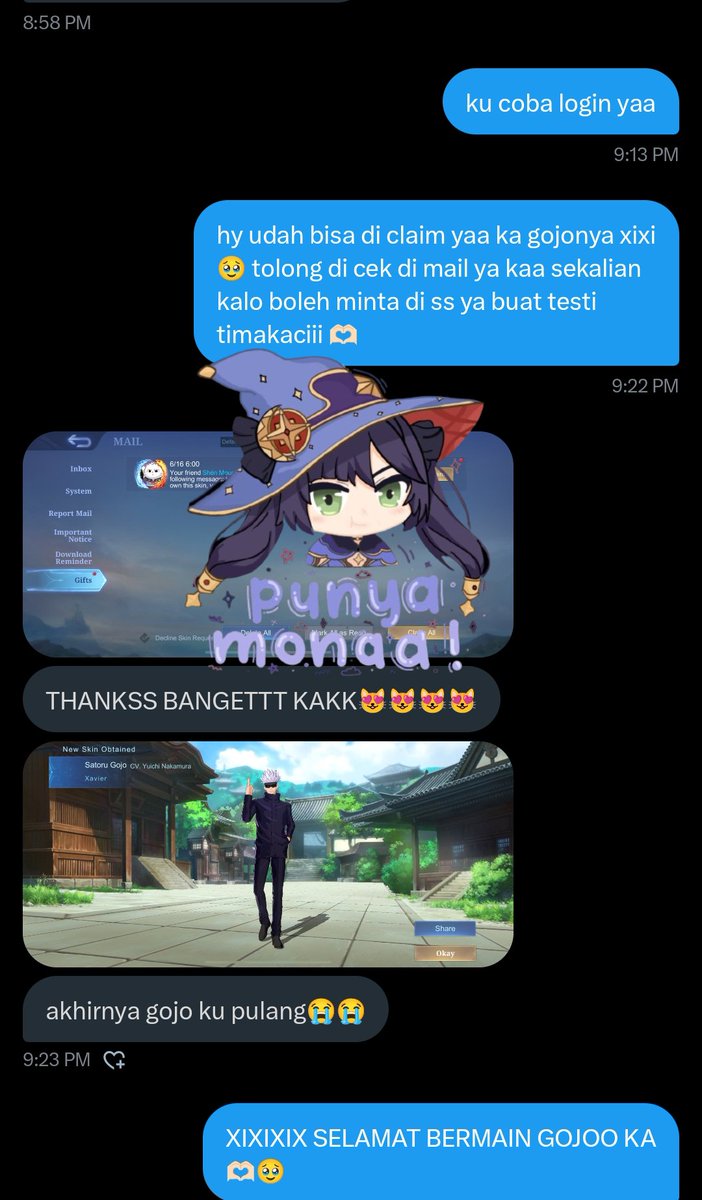 skymonaa's tweet photo. gift skin jjk gojo-xavier #testimlmona https://t.co/TcxGDlwkVz