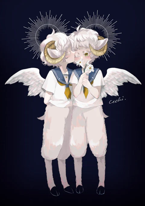 翼ある仔羊/双子の悪魔使用人#天使と悪魔2 #oc 
