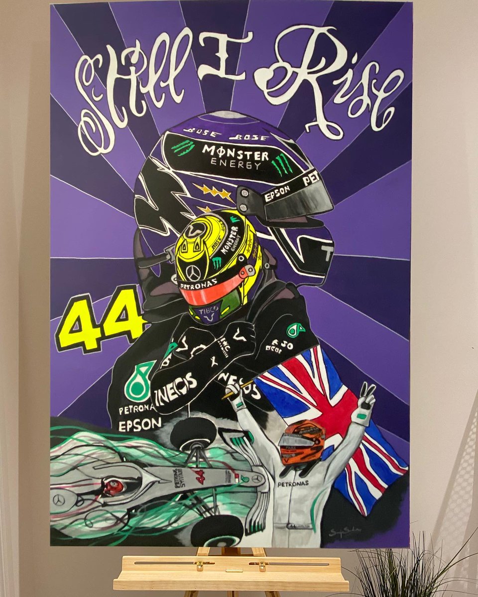 soorajseshans's tweet photo. @IWC @MercedesAMGF1 @Petronas 
@LewisHamilton help me reach out to Hamilton and his team! Acrylic on canvas 4feet by 3 feet https://t.co/gPHeFQxhel
