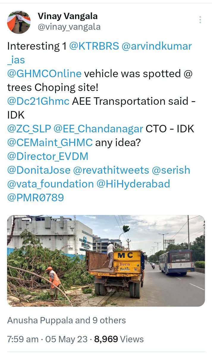 vinay_vangala's tweet image. @HarithaHaram @dobriyalrm need ur att&apos;n and action again here! 3 neem trees now. 
Dear @CommissionrGHMC  your action is still pending and ur vehicle went to lift the illegal unscientific pruning waste today! Tried to clear the evidence!
#SaveFullyGrownTrees
@ZC_SLP @HiHyderabad