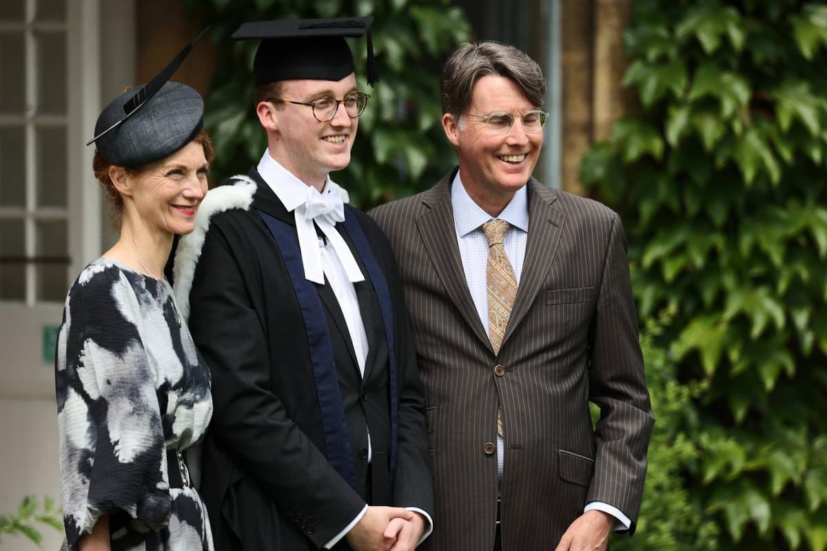Selwyn1882's tweet photo. Graduation day 2024. Families and friends gathered with our students in Old Court before the @Cambridge_Uni ceremony. Photos by Howard Beaumont. https://t.co/NdQqzJgUGO