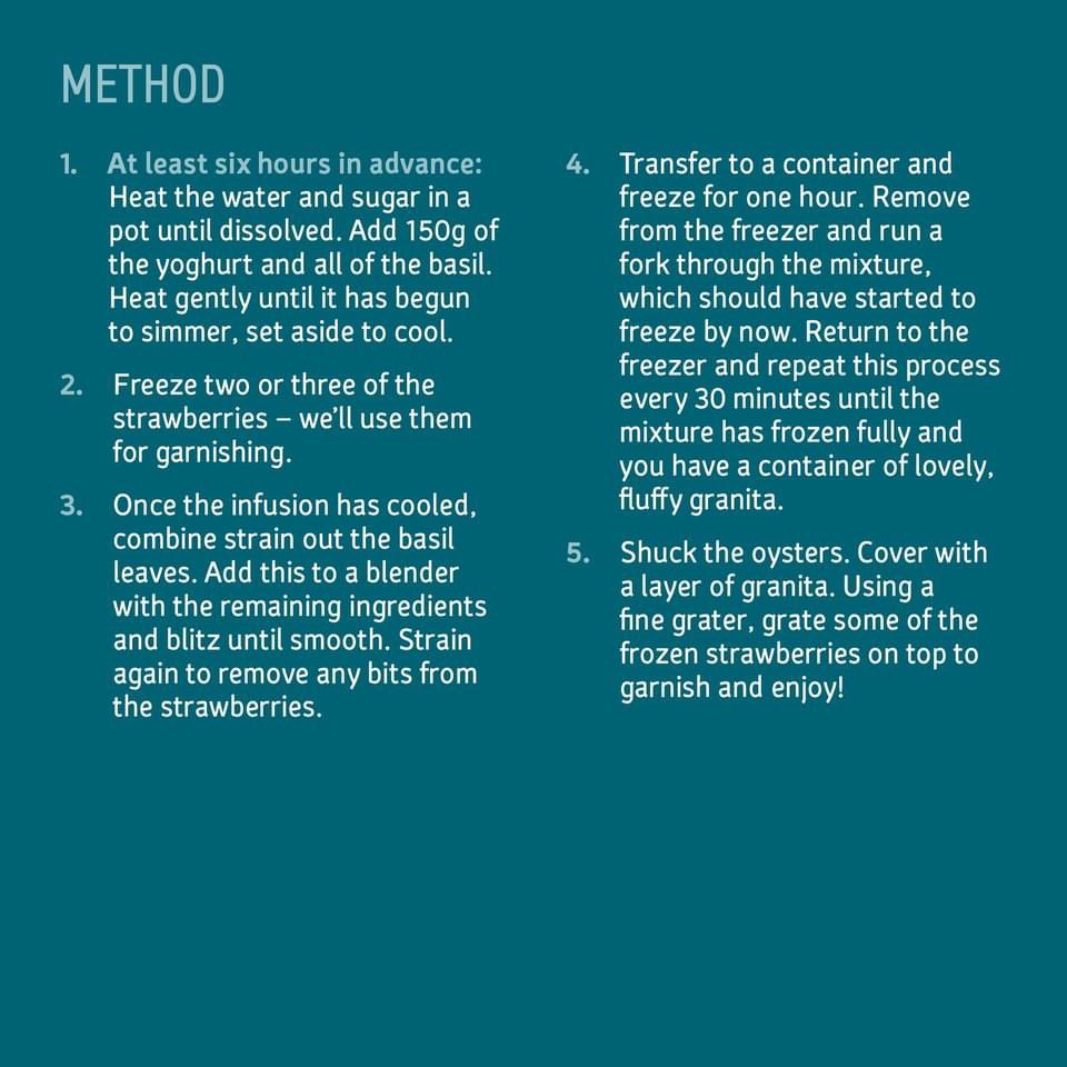 Kelly Oysters (@kellyoysters) on Twitter photo Here is a delightful recipe for Oysters to Celebrate the Summer with Irish Strawberry & Basil Velvet Cloud Granita, by the very talented Chef Sarah Browne and produced by the team at <a href="/BordIascMhara/">Bord Iascaigh Mhara (BIM)</a>
Photos by Joleen Cronin
#KellyOysters #EatMoreOysters #TasteTheAtlantic Here is a delightful recipe for Oysters to Celebrate the Summer with Irish Strawberry & Basil Velvet Cloud Granita, by the very talented Chef Sarah Browne and produced by the team at <a href="/BordIascMhara/">Bord Iascaigh Mhara (BIM)</a>
Photos by Joleen Cronin
#KellyOysters #EatMoreOysters #TasteTheAtlantic