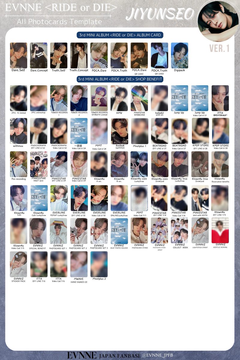 EVNNE Photocard TEMPLATE ꧂ 🗓️2024/6/29時点<随時追加更新