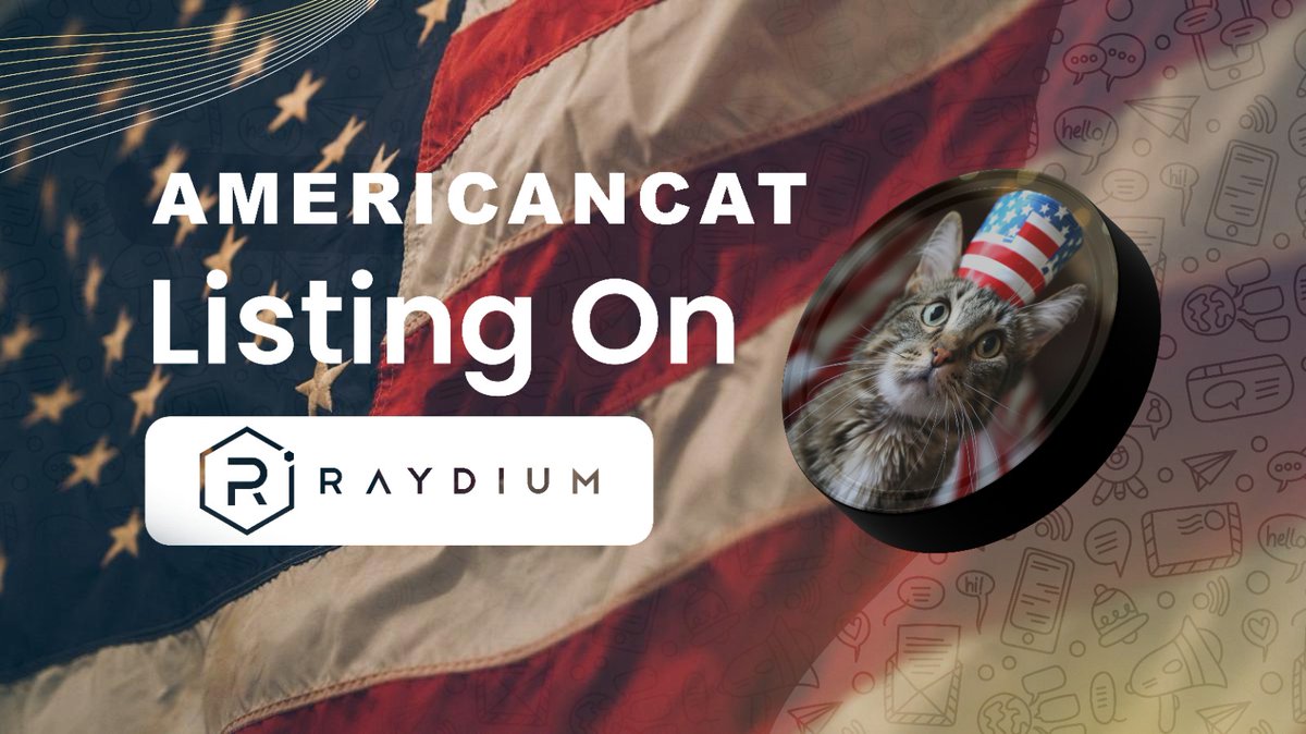 4mericats's tweet photo. We are Listing on Raydium😻
Ca : F2XR4vfSNvzxgBkcPYCpVoHn4J5f37mZgiqB1bomfYhm https://t.co/ecwpf31Kub