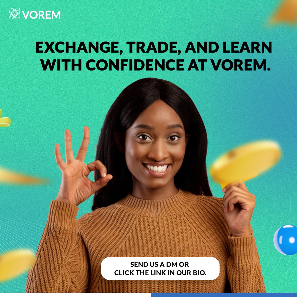 vorem_co's tweet photo. Exchange, trade, and learn with confidence at Vorem.
Send us a message to start your journey with a trusted platform committed to your success in crypto trading.
#voremotc #tradingmadeeasy
#exchangeinnigeria #cryptosignals
#cryptoexchange
SW tokens Sharon She's 17 https://t.co/KW4lLIfy4W