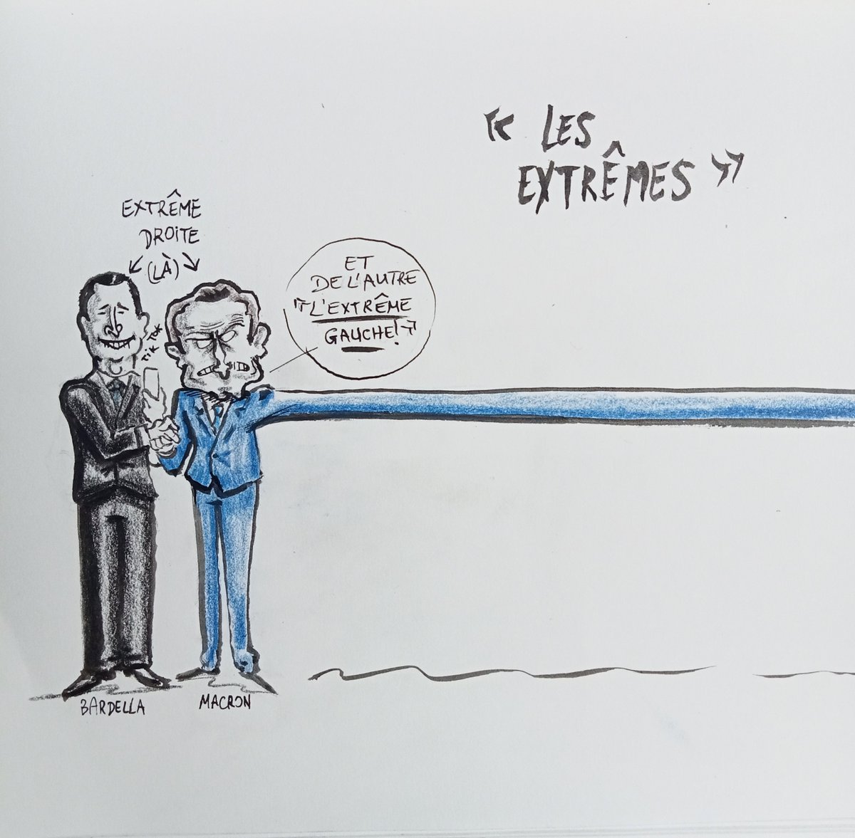 2minalaplume's tweet photo. "Les extrêmes" et le #NouveauFrontPopulaire 
#ElectionsLegislatives2024 
#VotezNFP 
#extrêmedroite #JordanBardella 
#nauseebrune https://t.co/Tgo0fpz0kC