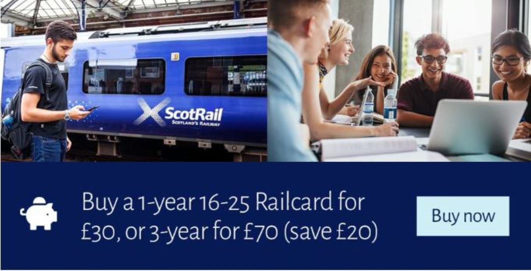 ScotRail's tweet photo. 👀 Do you hold a 16-25 railcard?  

During July and August, the minimum £12 fare is no longer applicable before 10:00. That means cardholders travelling on shorter journeys can make use of their railcard earlier in the day.