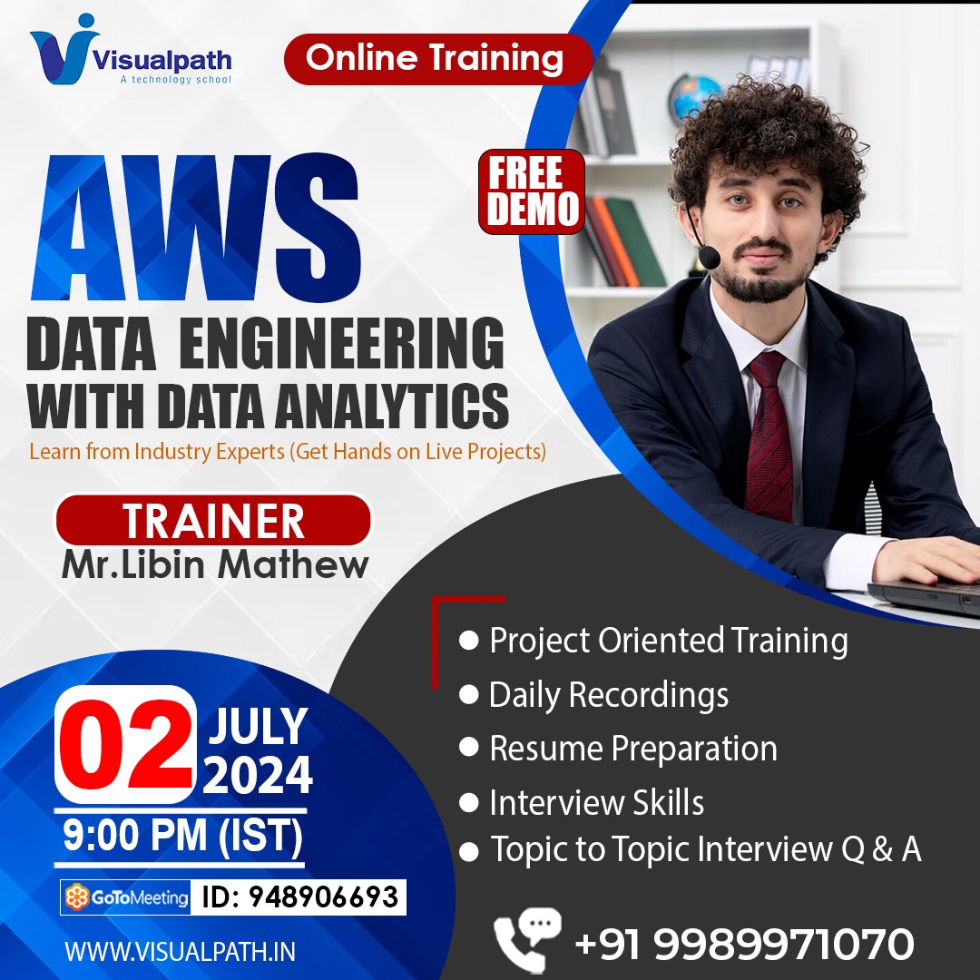 VisualpathPro's tweet image. Join Now: bit.ly/45Iky6J
Attend Online #FreeDemo on #AWSDataEngineering with #DataAnalytics
Demo on: 2nd July , 2024@ 9:00 PM (IST)
Call us: +91 9989971070
WhatsApp: bit.ly/4bYcC31
Visit: visualpath.in/aws-data-engin…
#dataengineer #aws #cloud #onlinetraining #IT