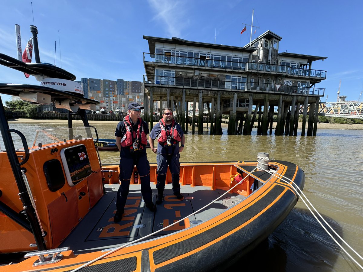 A wee day shift <a href="/TowerRNLI/">Tower RNLI</a> in the sun for a change of scenery. Great to be on with <a href="/chriscotterill1/">chris cotterill</a> and Nick H. A morning visit to <a href="/GreenwichYC/">Greenwich Yacht Club (Official)</a> to meet the competitors in the Race for cruisers, which is part of the club's fundraising events to mark the RNLI's 200th Anniversary