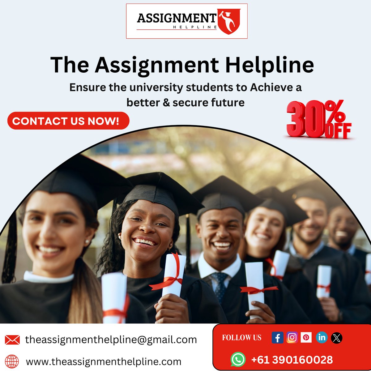 _the_assignment's tweet image. 30% Off on Assignments!
Ensure your university success and secure a brighter future with our expert help. Contact us now!
👉Get Instant Help! wa.me/+61390160028
#assignmenthelponline #assignmenthelpservice #assignmenthelpaustralia #assignmenthelpermalaysia #assignmenthelpers