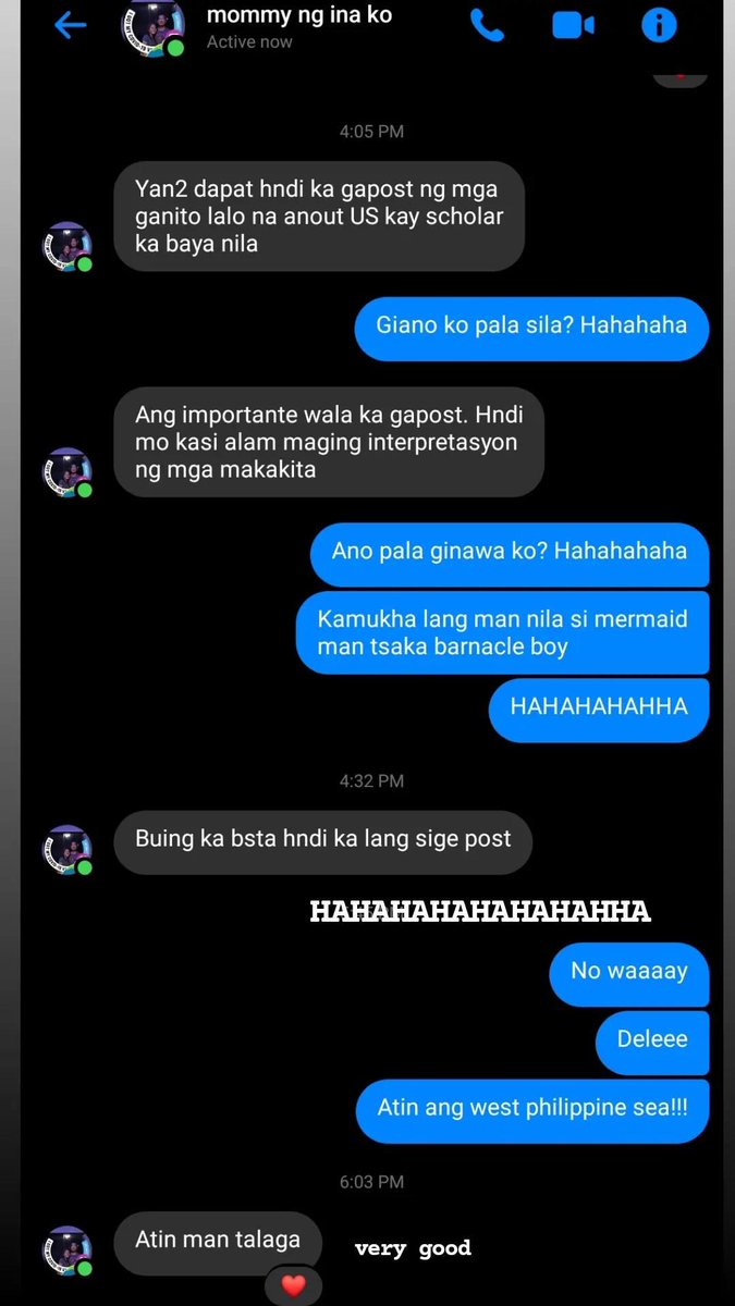 MrAdrianF's tweet photo. SKL KAY FUNNY KAAYO MOMMY HHAHAHHAHAHA VERY GOOD MA!! #AtinAngWestPhilippineSea https://t.co/oYiuXthua0