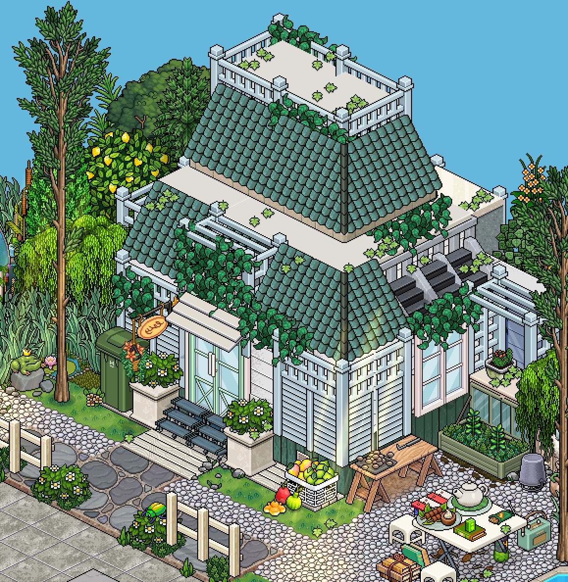 amamoiselle's tweet photo. Spring Retreat 🌲

A build I did for the Habbox summer event :) 

#habbo @Habbo https://t.co/3GePdODGVS
