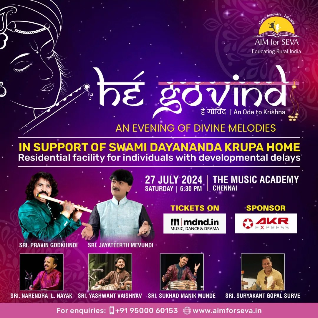 aim4seva's tweet photo. 🎶✨ Join us to enjoy a night of mesmerizing music while making a difference. Be a part of this special fundraiser event. Your presence truly makes a difference.
📅 July 27, 2024 📷  6:30 PM 📷 The Music Academy, Chennai 
Get your tickets now: https://t.co/bjo9PEhgx2 https://t.co/DfFrJchIJw