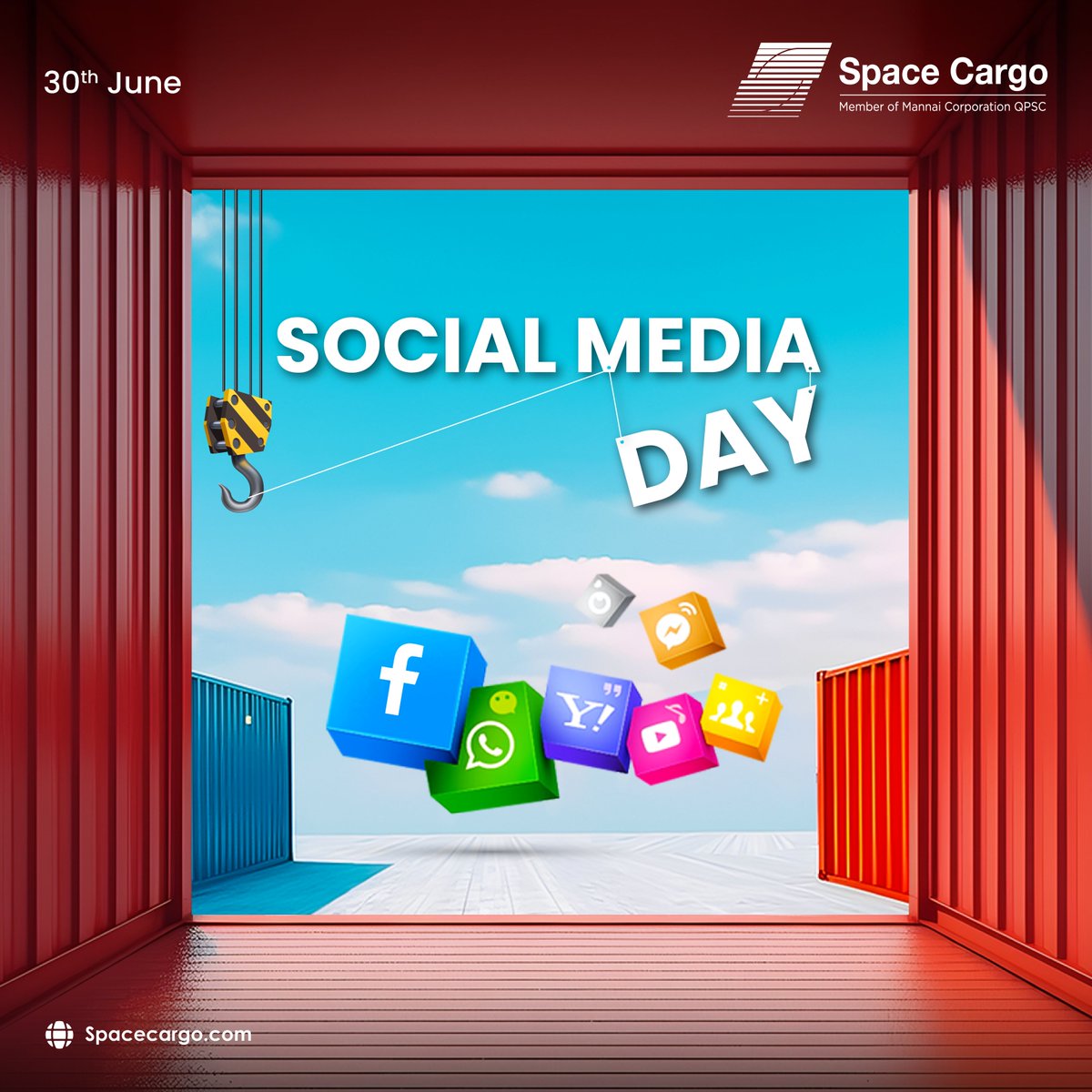 spacecargoqa's tweet photo. 🚀 Happy World Social Media Day from Space Cargo Qatar!
Celebrate the power of connection and innovation with us.
Let's stay connected and move forward together! 📱

#SpaceCargoQatar #WorldSocialMediaDay #GlobalConnections #Innovation #StayConnected https://t.co/yzr7NXDCFh