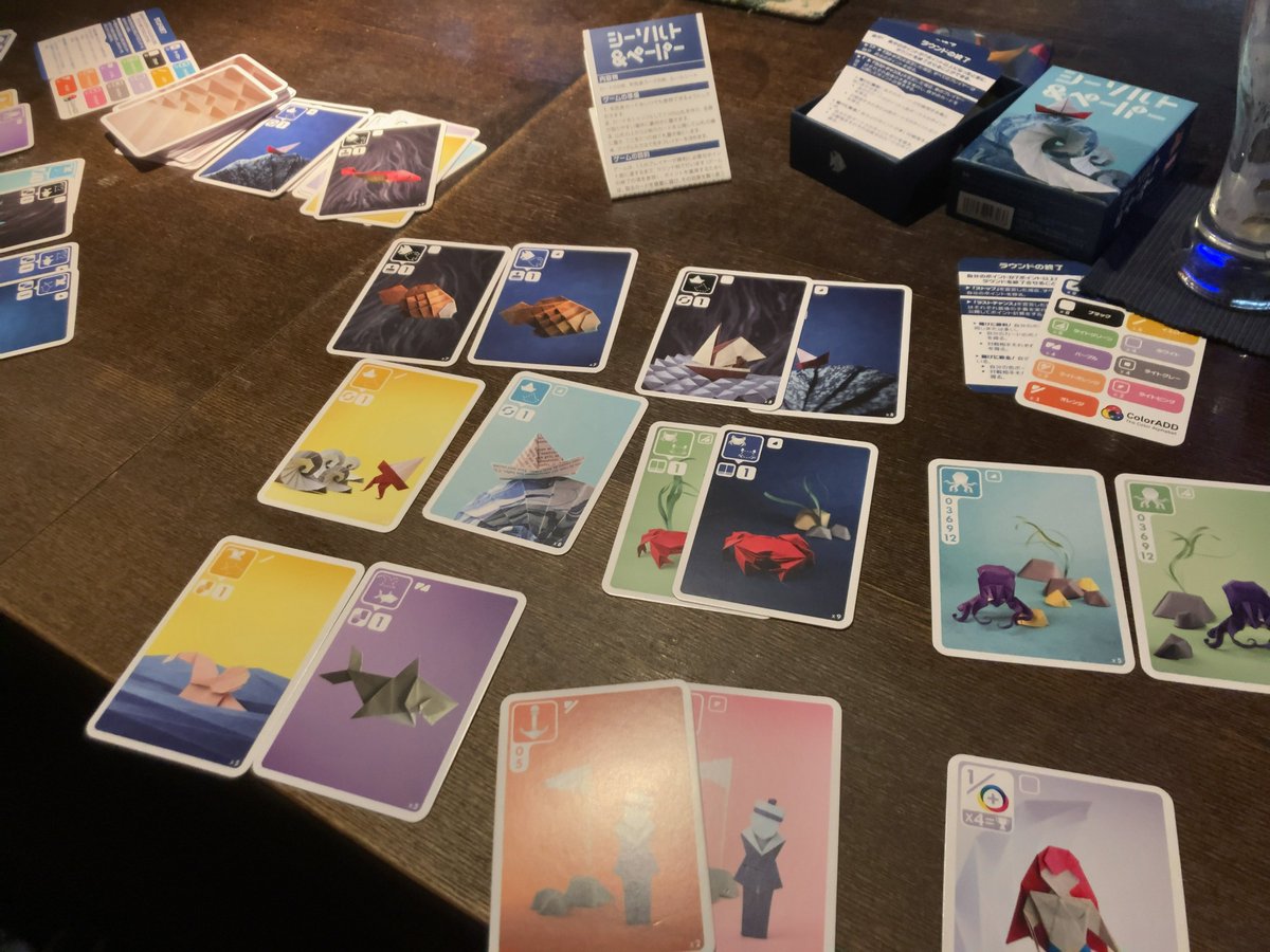cckuni's tweet photo. 本日のボードゲーム 。チケット・トゥ・ライド、ザ・クルー、魔界札、とりてこ、シーソルト&amp;ペパー。チケライうまいこといった。クルーで軽くトリテを教えた後に魔界札。3R目で80点とって逆転。とりてこ4人戦面白いけど、バイトリーダーっょぃ。シーソルトサメにやられる。ありがとうございました https://t.co/lcjBPxxuWr