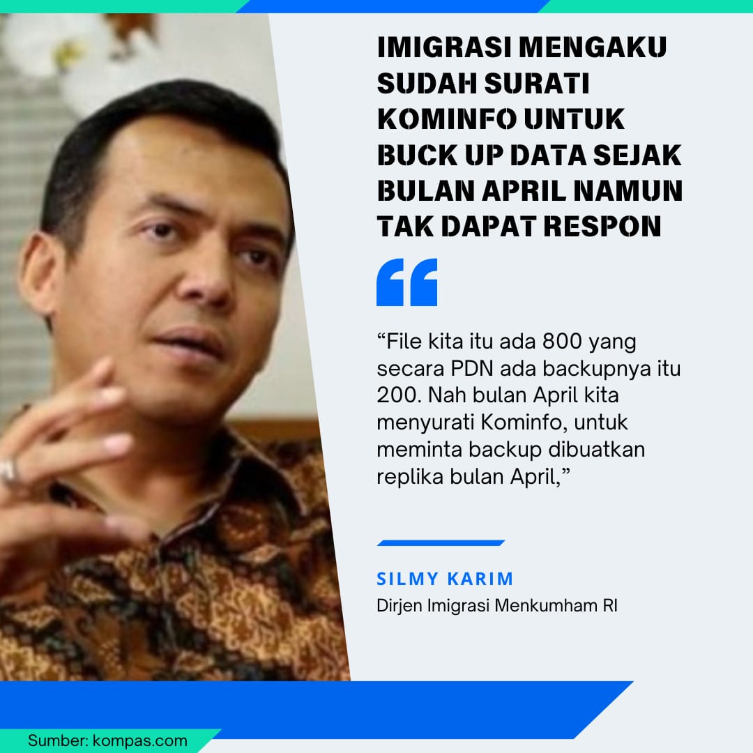 netizenupdate_'s tweet photo. Imigrasi mengaku udah sursti Kominfo untuk backup data dari bulan April tapi gak ada respon 
#berita #kabar #beritaindonesia #kabarviral #imigrasi #security #pdns #pusatdatanasional #kominfo #phuwintang #LISAxROCKSTAR https://t.co/ufWPURcW6D