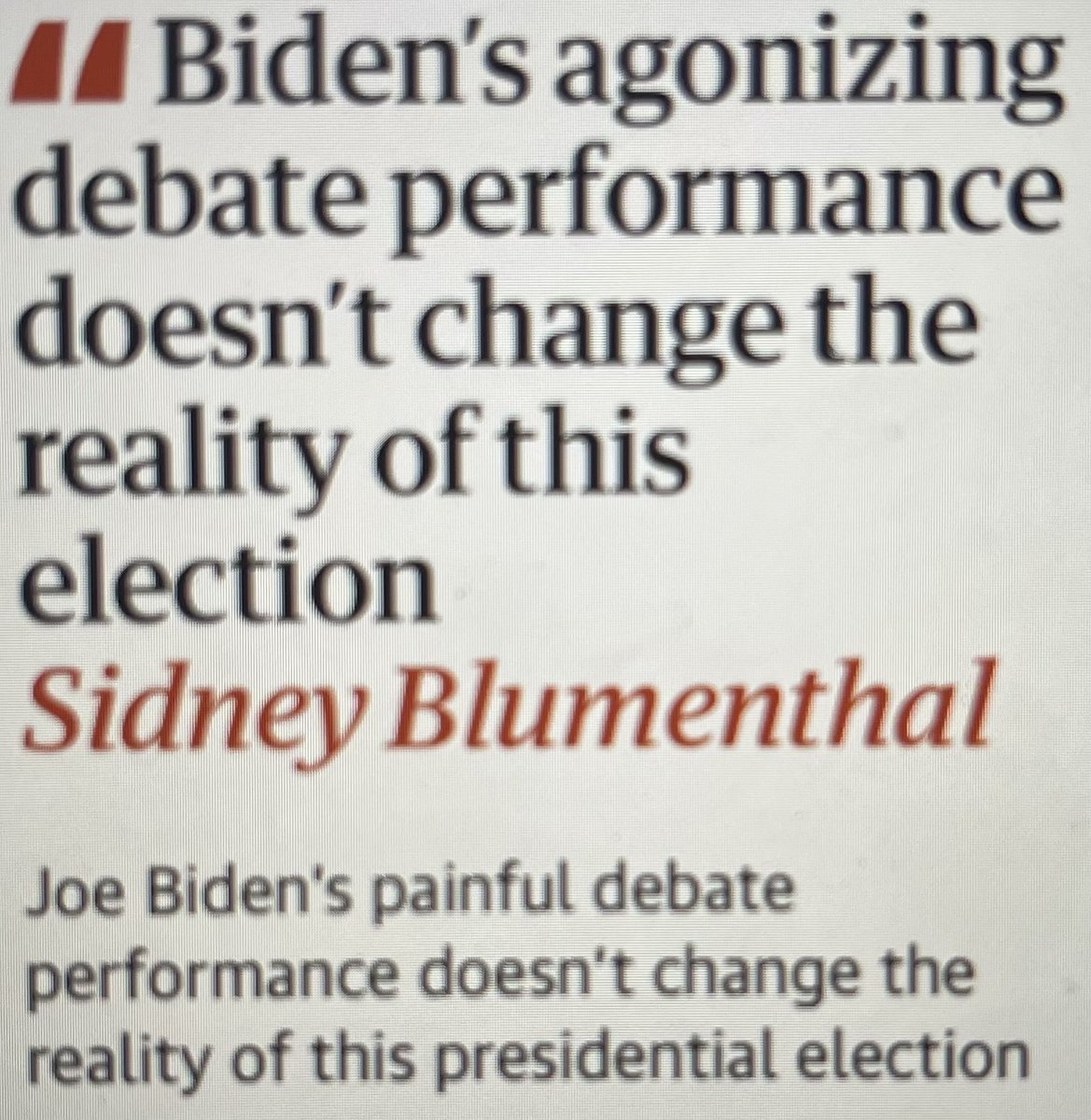 Yes but can you tell me whether Biden’s performance changes the reality of this election?