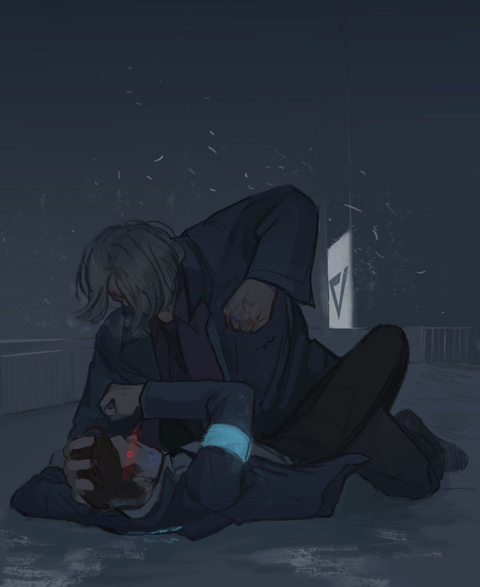 Vinnushka01's tweet photo. The rooftop scene is my everything. So like... when will they fix this bug and give us the opportunity to make Connor a deviant right there? WITH THE KISS.

#hannor #hankcon #detroitbecomehuman #dbh #rk800 #hankanderson #hank800 https://t.co/DZIWjEw19p
