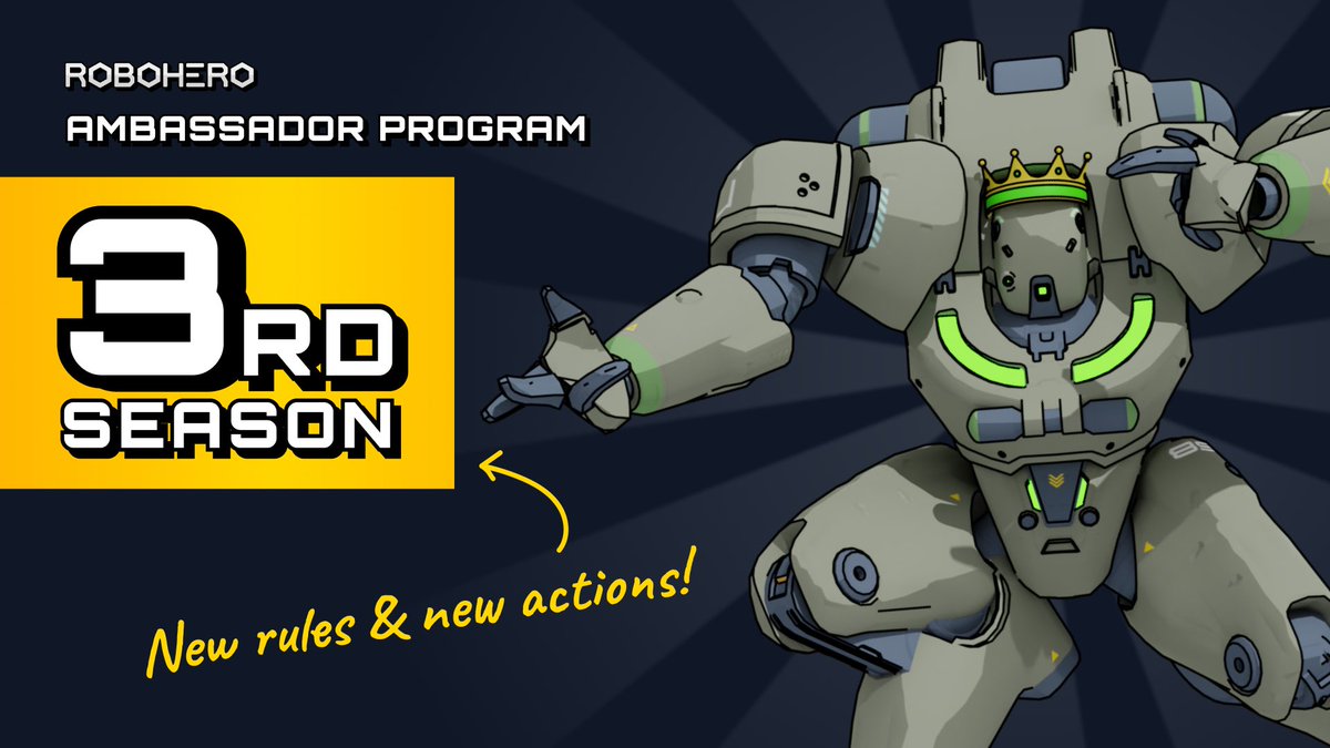 🚀 Refreshed RoboHero Ambassador Program - Season 3! 🌟

📢 Big news, #RoboHero Warriors! We're kicking off Season 3 with a complete reset, all members need to re-register. Read the latest article and dive into new features - tinyurl.com/Season3Article

🎁 Affiliate Rewards: Get