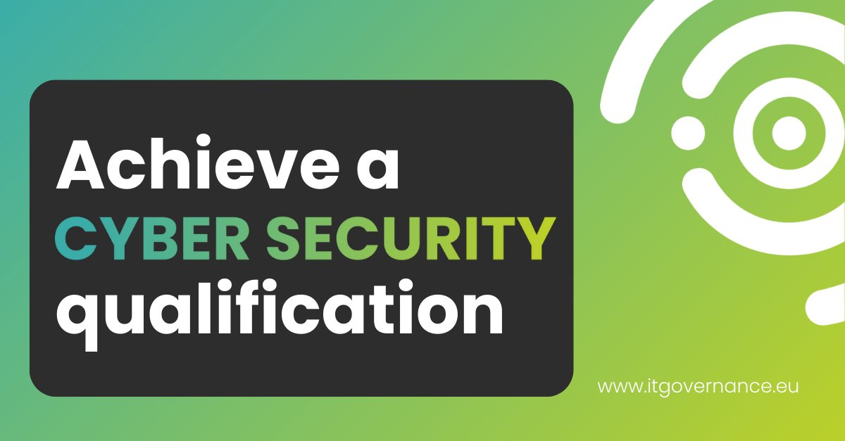 ITGovernanceEU's tweet image. Achieve a cyber security or data privacy qualification and save 10% this month🎓 View all courses on offer👉 ow.ly/gkJY50SngQz 

#CyberSecurityQualification #DataPrivacyCertification #ITGovernanceTraining #InfoSecEducation #CyberSecuritySkills #DataPrivacyPro