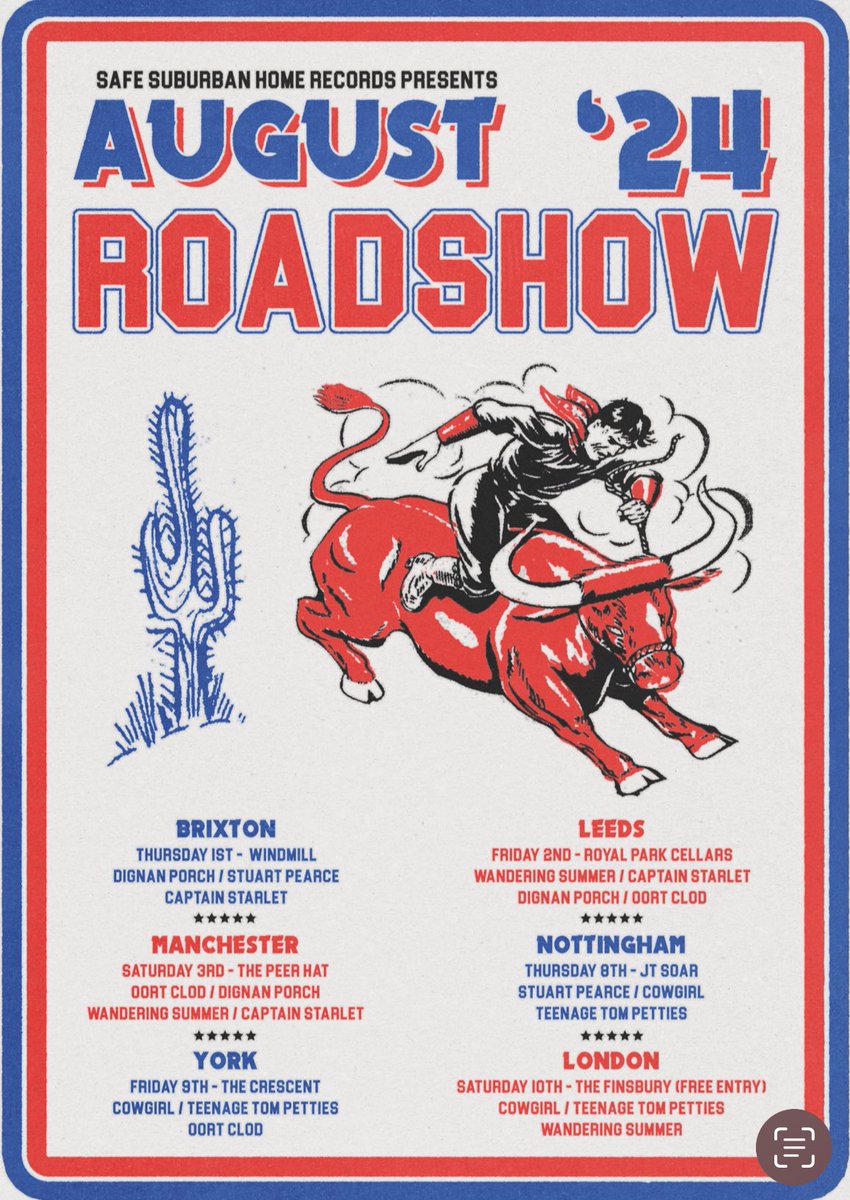 Tickets have really started moving this week for these shows! Thanks so much, it takes a load of stress out of organising it all. Who’s coming? Tag a mate to come with you! <a href="/DignanPorch/">DIGNAN PORCH</a> <a href="/captain_starlet/">Captain Starlet</a> <a href="/Stu_ART_Pearce/">Stuart Pearce</a> @cowgirlband <a href="/TeenTomPetties/">Teenage Tom Petties</a> <a href="/GeddyLaurance/">Geddy Laurance and the Wandering Summer</a>