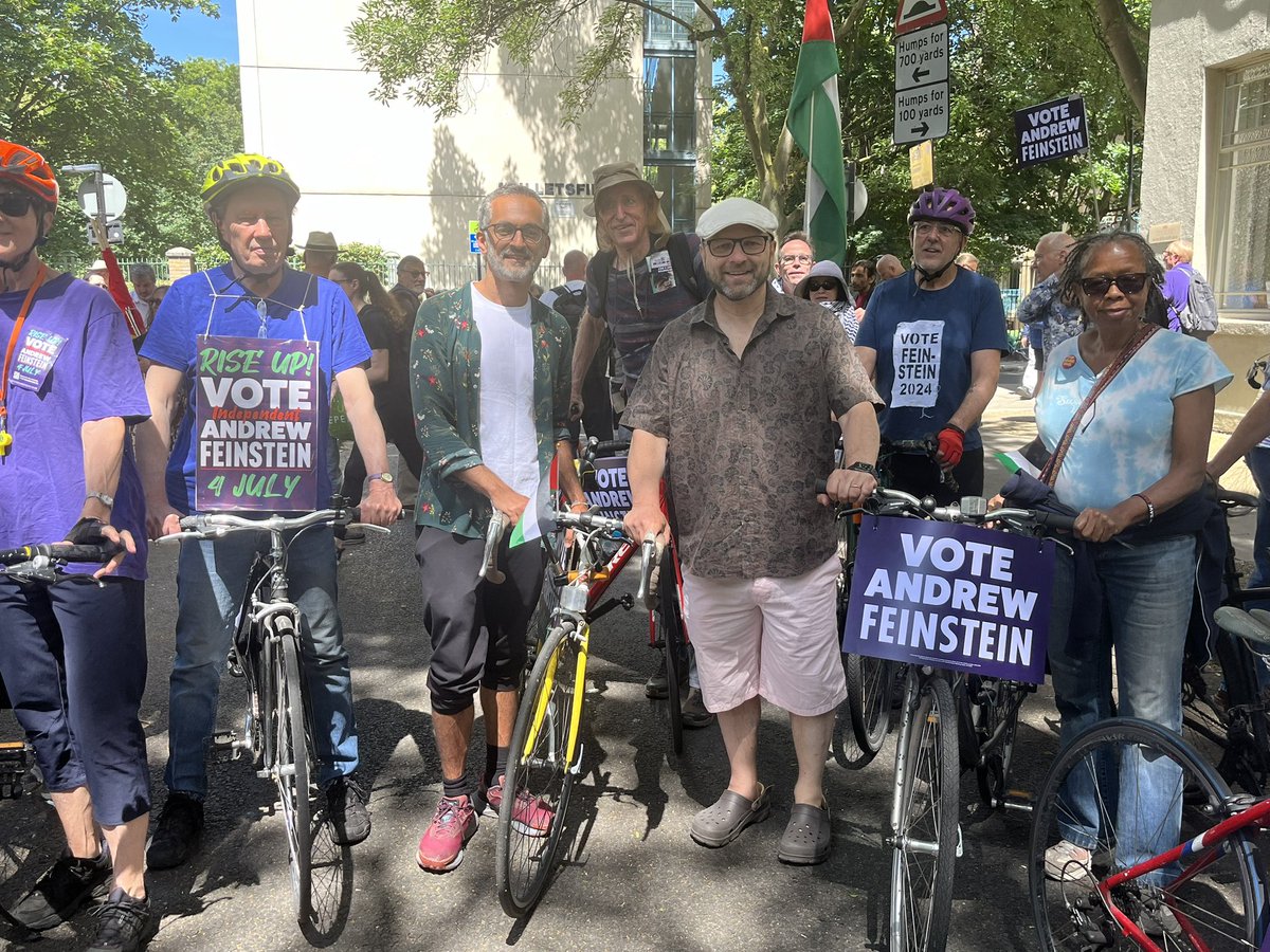 AF4HSP's tweet photo. Heading off on our #SuperSaturday canvassing and the #CycleforFeinstein

#ToriesOutStarmerOut #AF4HSP #Camden #GeneralElection2024 #IndependenceDay https://t.co/0VaK2Kt0vn