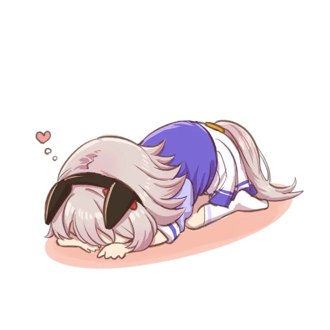 猫耳っぽいと俺の中で話題なので ごめん寝するカレンチャン #ウマ娘 #カレンチャン
