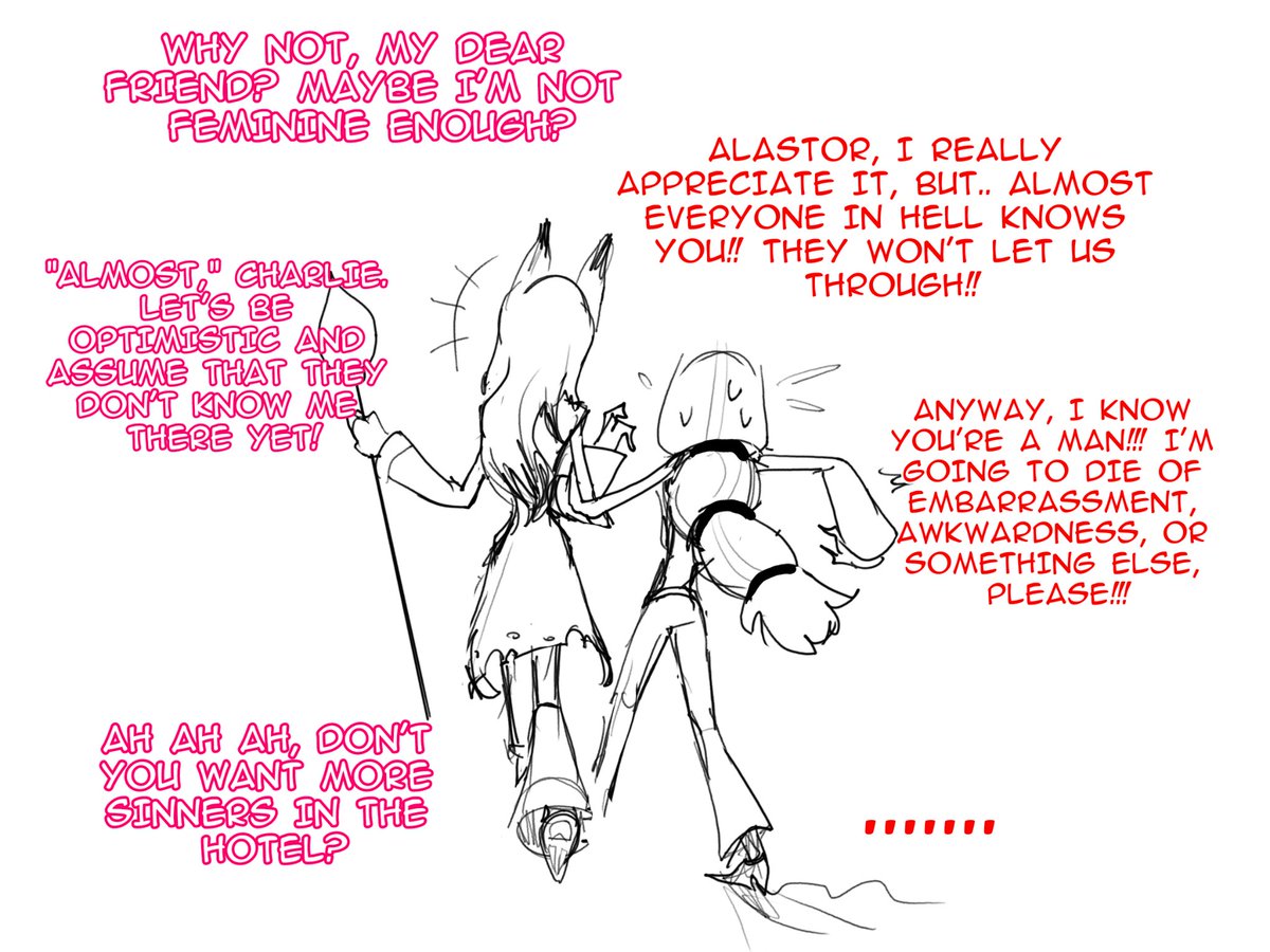 komoop7's tweet photo. "Charlie's Problem"
doesn't like to wait
Part 2/2
#hazbinhotel #hazbinhotelcomic #hazbinhotelcharlie #hazbinhotelalastor #alastor #charlie #femalealastor https://t.co/OzeP41Laxx