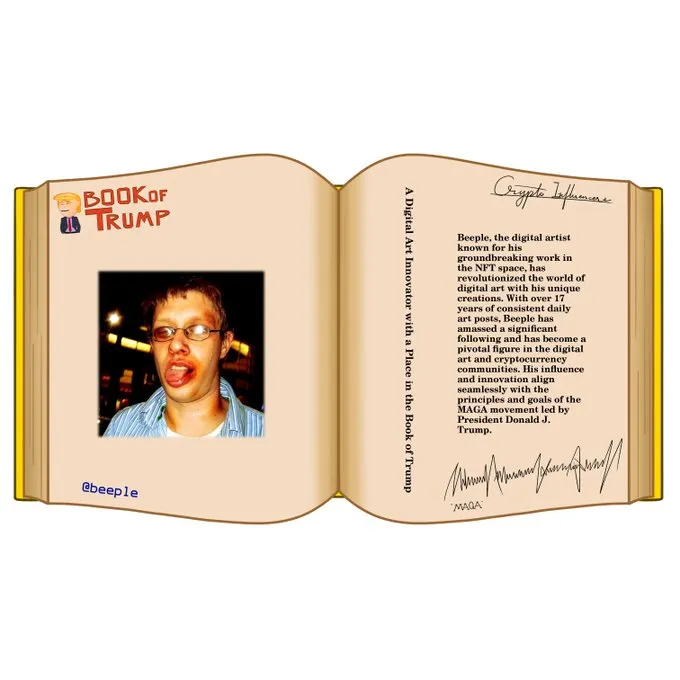 KAMLAonWB3's tweet photo. Shilling the next big thing! 🚀 Check out the BOOK OF TRUMP: Authentic Images and Media, Museum-Quality Artifacts. Celebrating our MAGA movement to save the nation, $BOT Early supporters are in for a monumental journey! 🇺🇸📚 #MAGA #TRUMP #BookOfTrump #bothnewyear 
@IGGYAZALEA @lilpump @beeple
https://t.co/tcMZt0uJLS