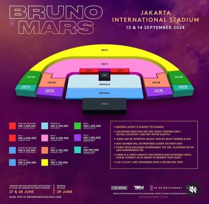 Burhanoer's tweet photo. WTS TIKET BRUNO MARS JAKARTA, CAT 2, READY 2 TIKET, MINAT DM https://t.co/UnWMDzkR7V