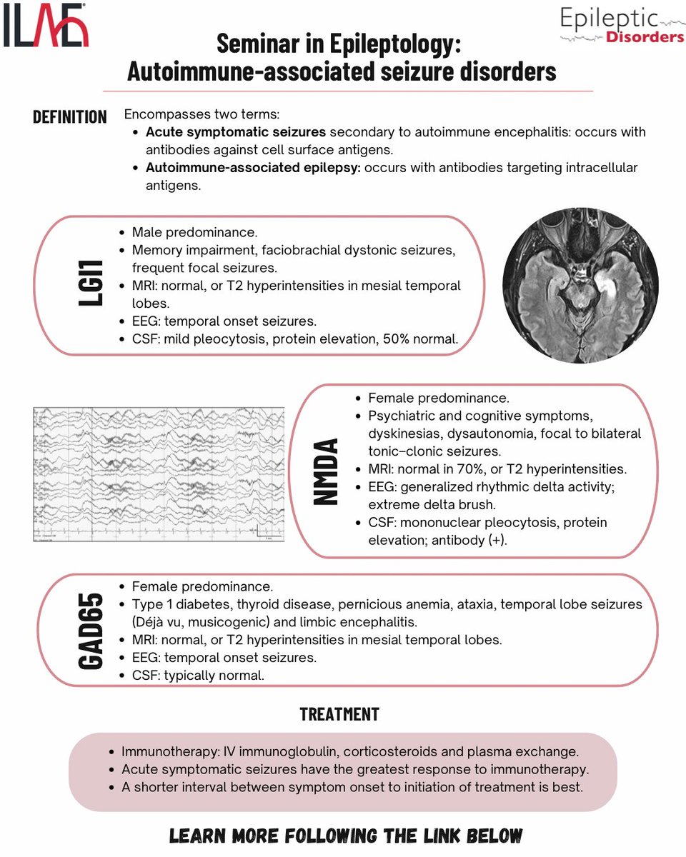Epileptic Disorders (@epidisorders) on Twitter photo In this Epileptology Seminar, Smith et al. review the pathophysiology, clinical presentation & outcomes of common autoimmune-associated seizure disorders.
<a href="/mariajpol/">Maria José Polania Puentes</a> <a href="/RoohiKatyal/">Roohi Katyal</a> <a href="/fabnascimen/">Fábio Nascimento</a> <a href="/SBeniczky/">Sandor Beniczky</a> <a href="/WileyNeuro/">Wiley Neuro</a> <a href="/WileyHealth/">Wiley Clinical Health</a> <a href="/IlaeWeb/">International League Against Epilepsy</a> onlinelibrary.wiley.com/doi/full/10.10… In this Epileptology Seminar, Smith et al. review the pathophysiology, clinical presentation & outcomes of common autoimmune-associated seizure disorders.
<a href="/mariajpol/">Maria José Polania Puentes</a> <a href="/RoohiKatyal/">Roohi Katyal</a> <a href="/fabnascimen/">Fábio Nascimento</a> <a href="/SBeniczky/">Sandor Beniczky</a> <a href="/WileyNeuro/">Wiley Neuro</a> <a href="/WileyHealth/">Wiley Clinical Health</a> <a href="/IlaeWeb/">International League Against Epilepsy</a> onlinelibrary.wiley.com/doi/full/10.10…