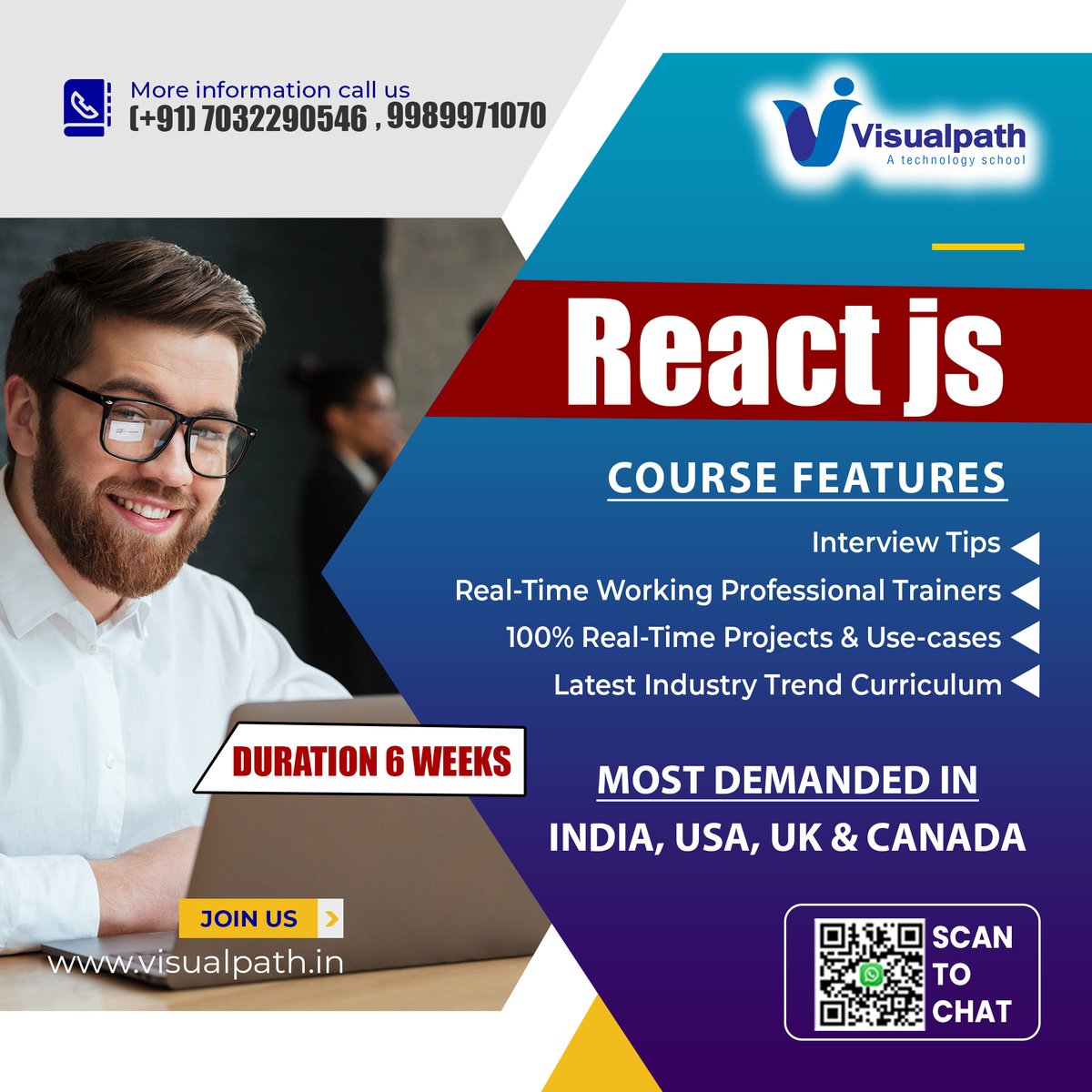 shivani812298's tweet image. #Visualpath offers an effective #ReactJSOnlineTraining in Hyderabad . Please take advantage of our ReactJS Training in Hyderabad! is available in Hyderabad . Contact us at +91-9989971070.
Visit : visualpath.in/ReactJs-Traini…
#react #javascript #html #css #frontend #developer #ReactJS