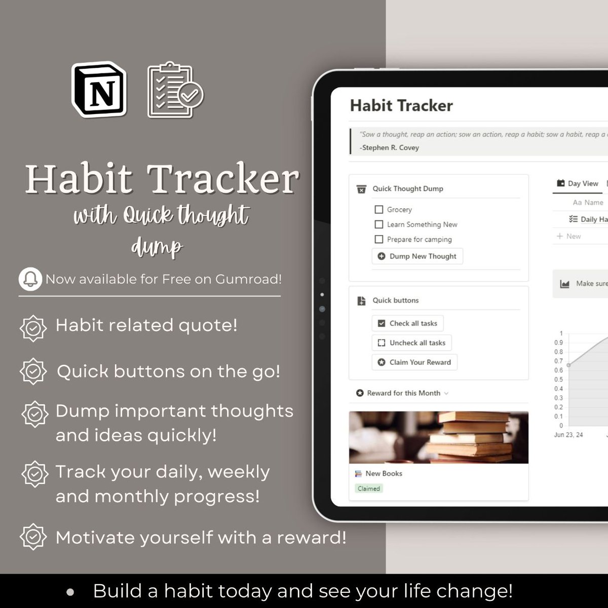 _marknotion's tweet image. My very first listed free notion template!
Grab your free copy now if you haven&apos;t yet.
marknotion.gumroad.com/l/htqtd

Build a habit today and see your life change!