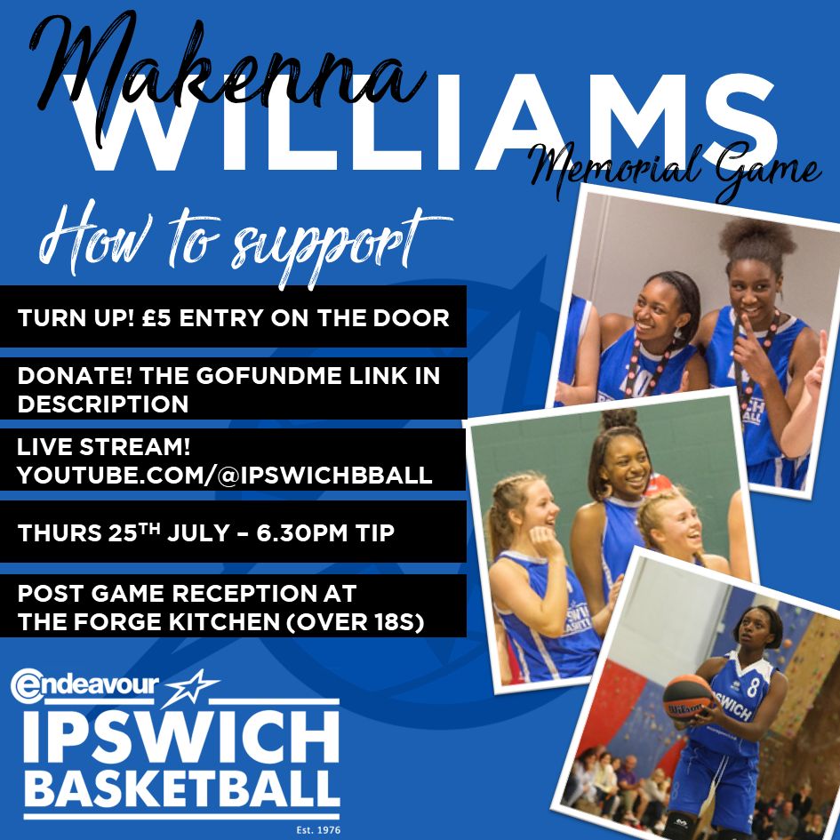 IpswichBball's tweet photo. We are pleased to announce the return of the Makenna Williams Memorial Game on today, the second anniversary of her tragic passing.

Save the date
📆 Thursday 25th July

Join us as we come together as a club again to honour Makenna's legacy.

Full release: https://t.co/Pyi1FxBaZx https://t.co/g24jGt4lY8