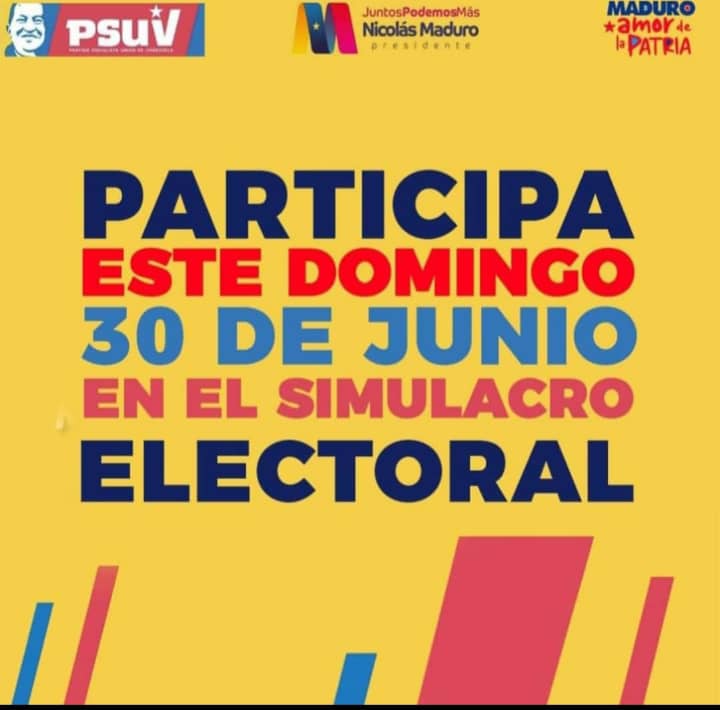 Participemos este Domingo 30 de Junio en el simulacro electoral.