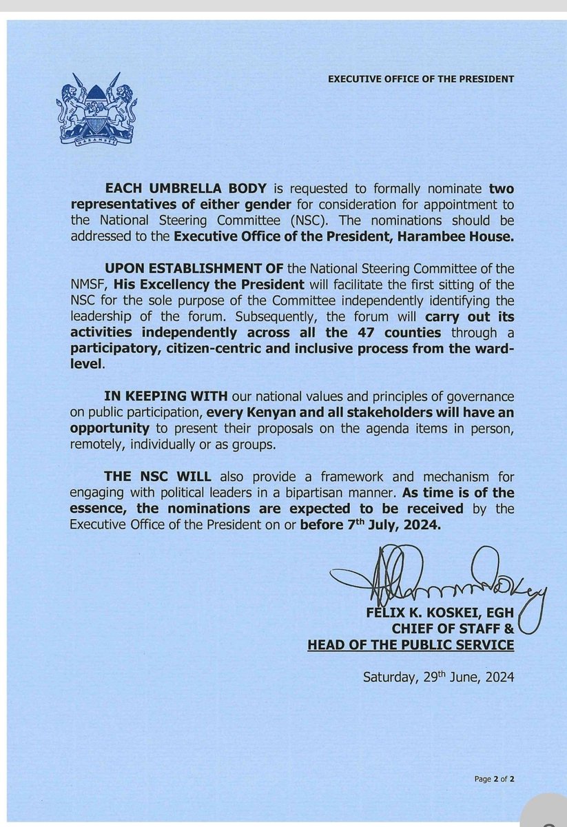 felix koskei tweet media