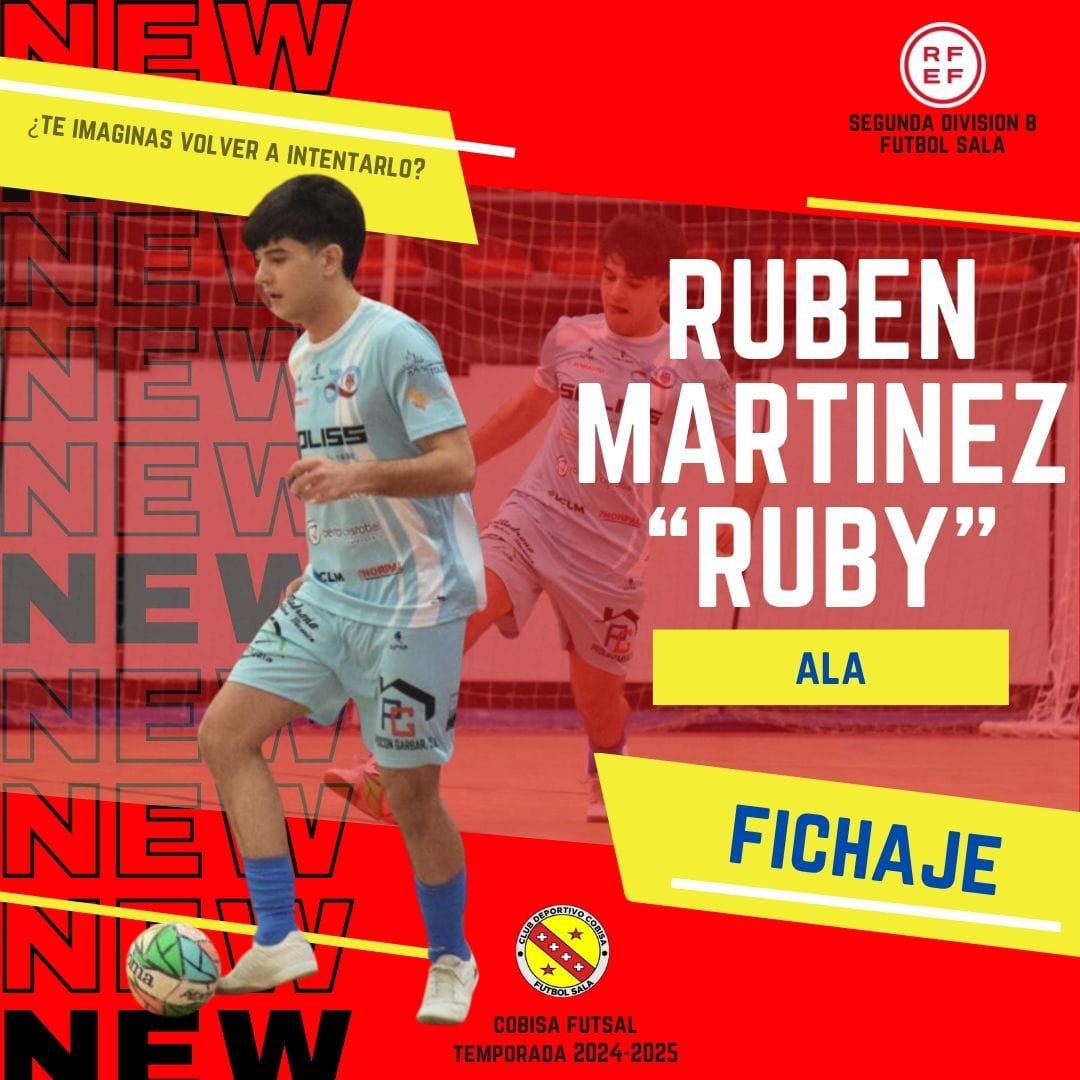 cdecobisafs's tweet photo. [CLUB] Temp. 2024/2025 💛❤️💛 

🆕 Rubén Martínez
✈️ Ala
Procedencia: Bargas F.S.

Otra "perla" toledana en nuestras filas. Estamos muy contentos de contar en nuestra plantilla con nuestro "Ruby" más preciado.

Muchas gracias por elegirnos. Bienvenido al Municipal.

#VamosCobisa https://t.co/7Cdg4J6ne1