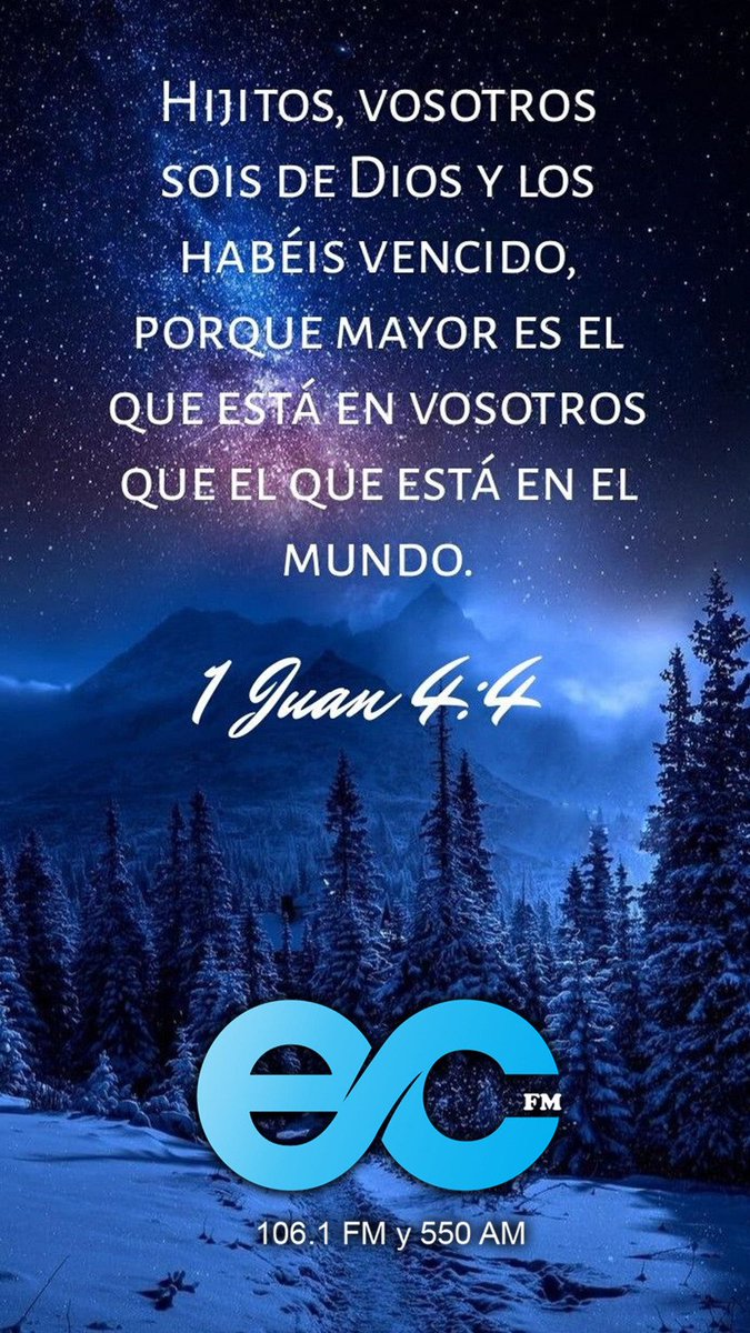 elcaminofm_'s tweet photo. Versículo del día 📖
1 Juan 4:4🙏😇👑 https://t.co/KBtkwoJqkV
