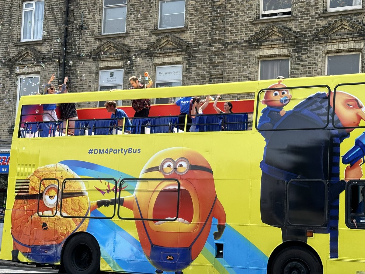 Spotted the  #dm4partybus in Hove, slightly disappointed that it wasn’t minions partying on the top deck!