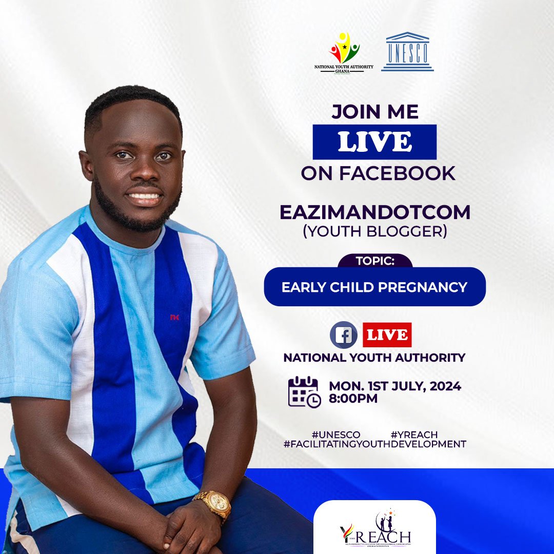 makbul_dumba's tweet photo. Early Child Pregnancy is a timely topic that needs our attention. Make a date to engage with me and my brother Eazimandotcom on our channels and that of National Youth Authority and let's find ways to address it together.
#makeadate
#10:00am
#UNESCO
#NationalYouthAuthority https://t.co/4WSJXgTwHw